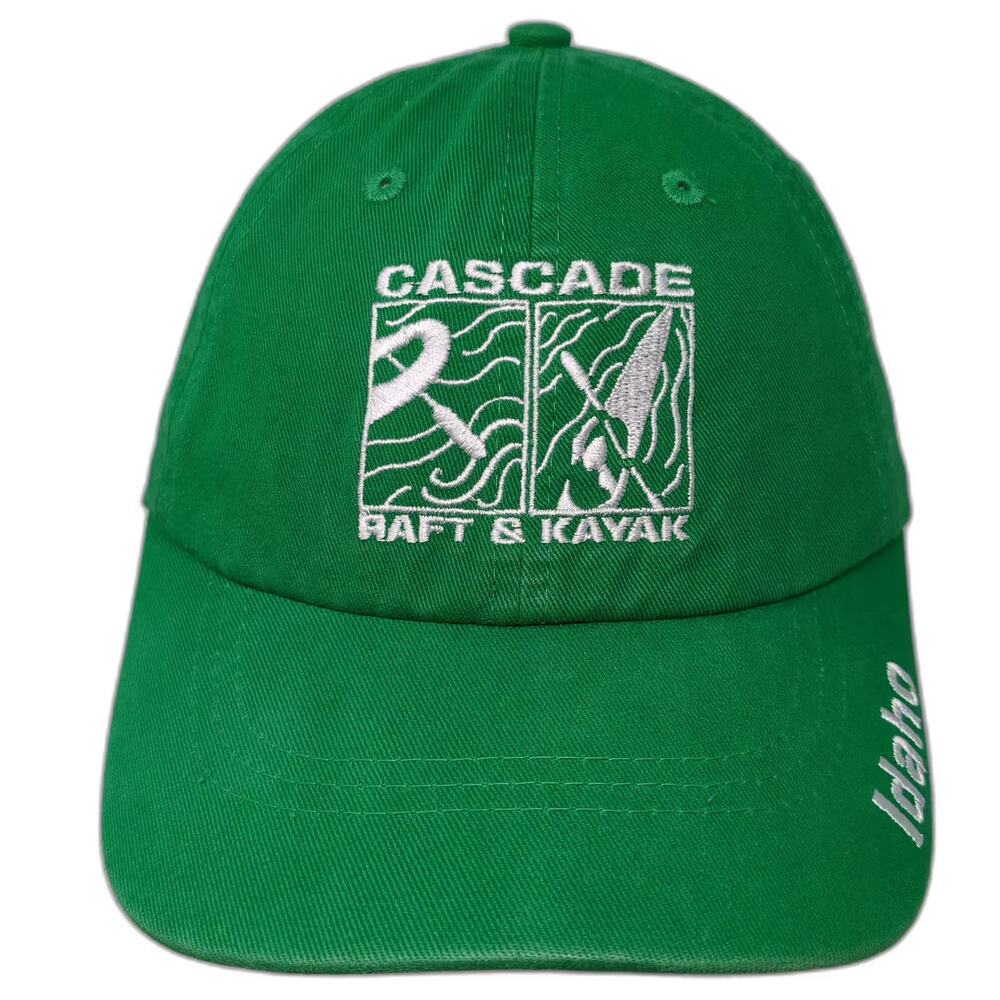 Vie Cascade Raft & Kayak Idaho Green One Size Baseball Cap Hat Embroidered Logo
